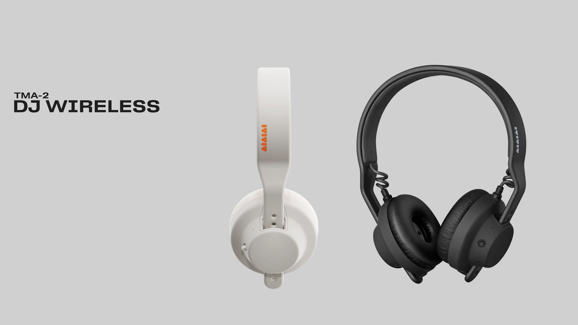 AIAIAI TMA-2 DJ Wireless nas versões branca e preta, um de perfil e outro de frente