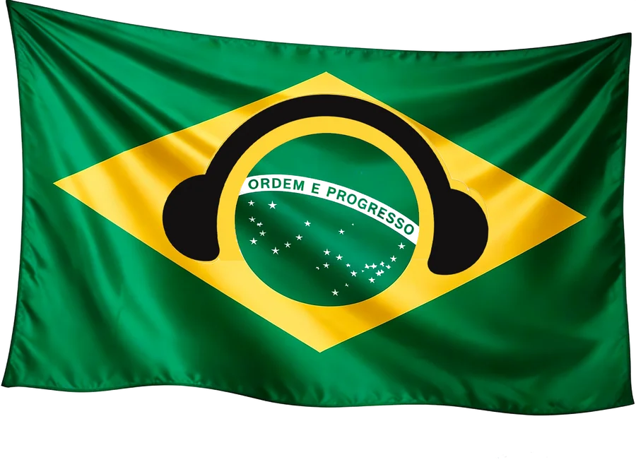 Bandeira do Brasil com fone de ouvido · DJ Ban EMC