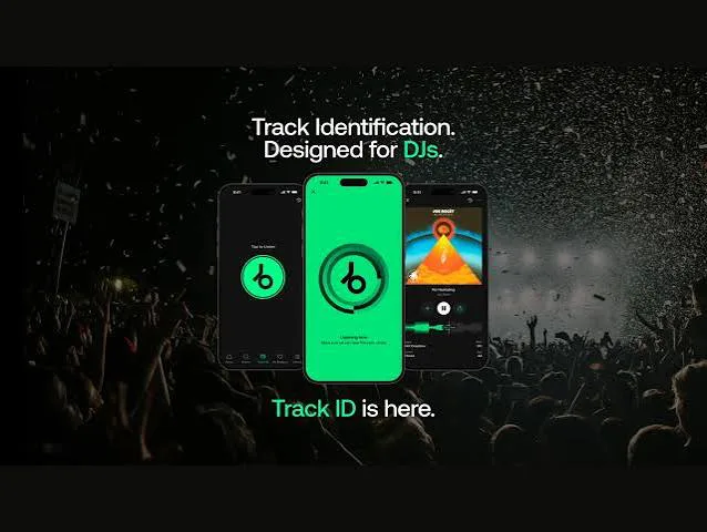 Beatport Track ID no celular · identificação de música pra DJ com a pista ao fundo