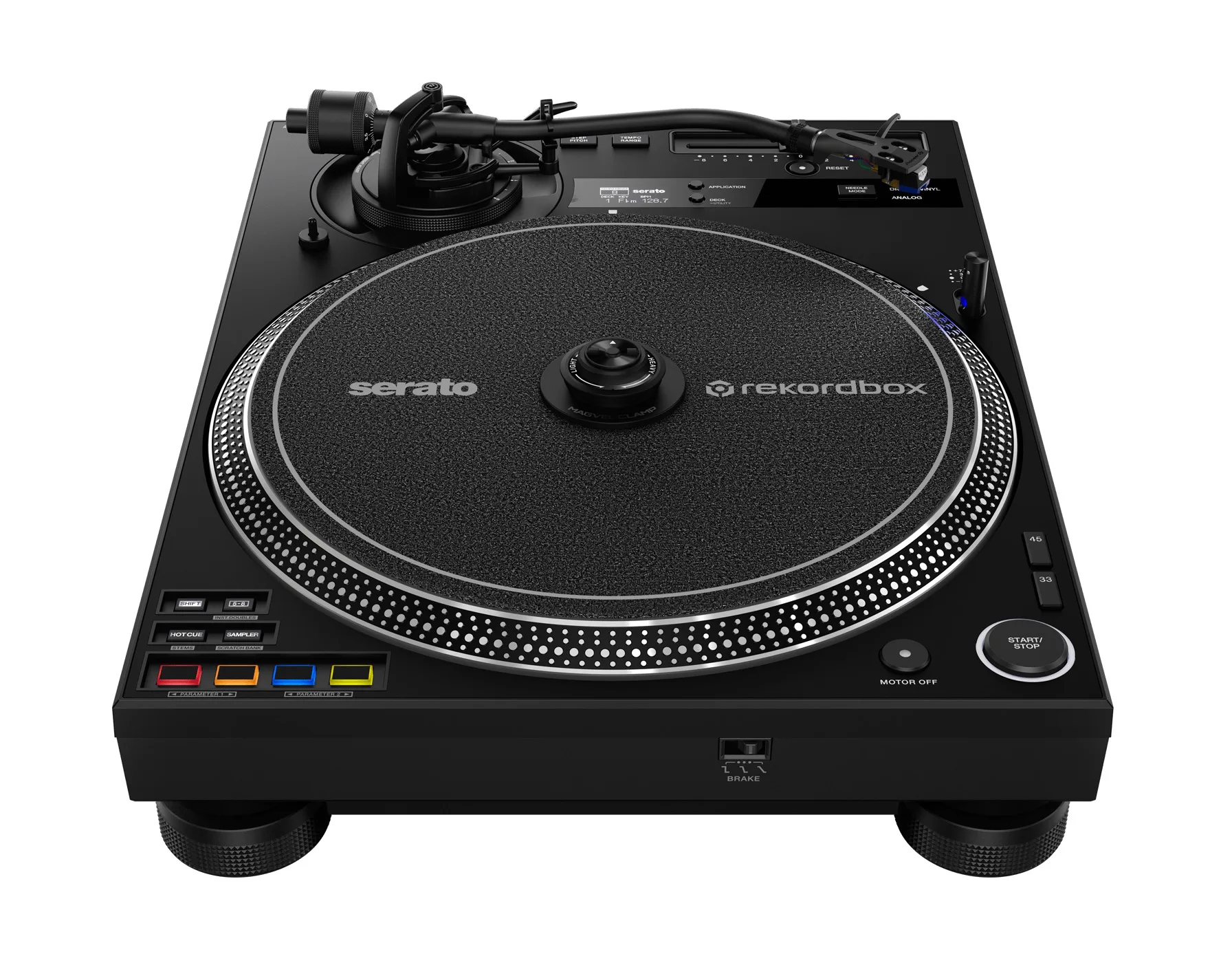 PLX-CRSS12 · toca-discos Pioneer DJ · ângulo frontal produto