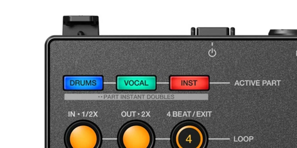 Stems no controlador · botões DRUMS, VOCAL e INST · DJ Ban EMC